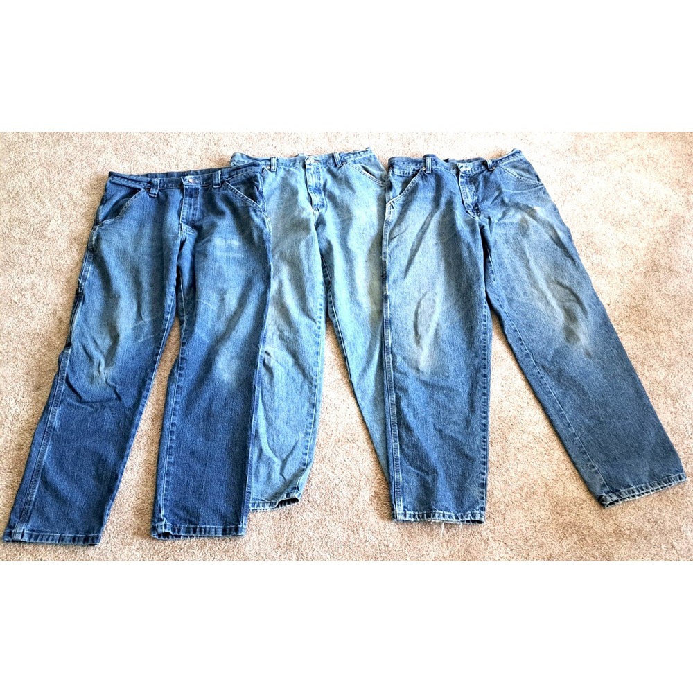 3 Pair Wrangler Carpenter Jeans Men's‎ 32x29 Utility Grunge Outdoors